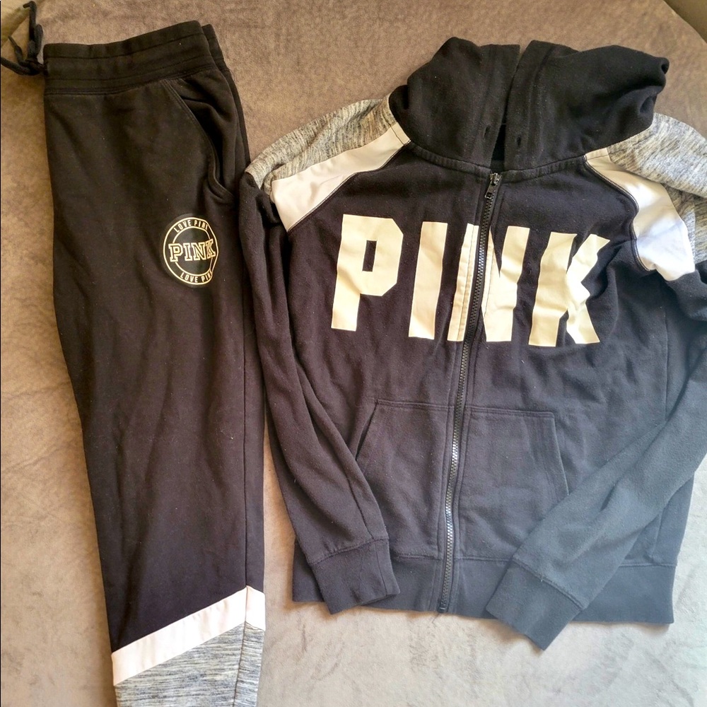 Victoria secrets black and grey size medium matching set